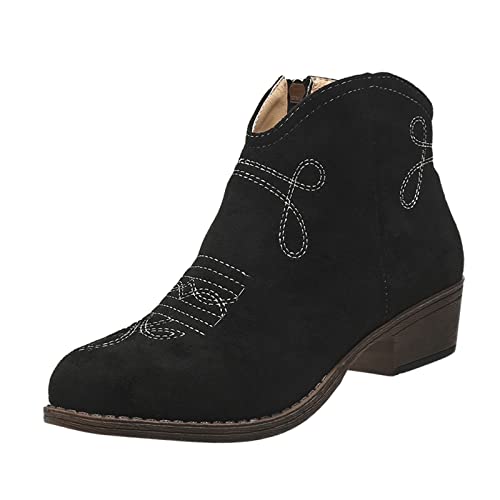 Damen Stiefel Mit Absatz - Ankle Boots Westernstiefel Herbst Winter Mit Absatz Stiefeletten Winterstiefel Elegant Leicht Chelsea Boots Kurzschaft Rutschfeste Stiefel Kurzstiefel Freizeitschuhe Schuhe von Luadnysin