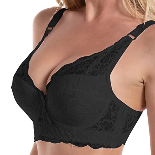 Dirndl BH Große Größen Büstenhebe Offen Dirndlbluse Dirndlbluse Spitze Body Sexy BH Mieder BH Dirndl BH Push Up Festival Outfit Damen Damen-BHS Schwarz 85B von Luadnysin