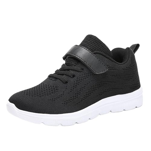 Hallenschuhe Mädchen Turnschuhe Kinder Modische Luftpolster Sportschuhe Kinderschuhe Tragen Mesh Laufschuhe Trainingsschuhe Trekking Leichtgewichts Jogging Fitnessschuhe Schwarz 33 von Luadnysin