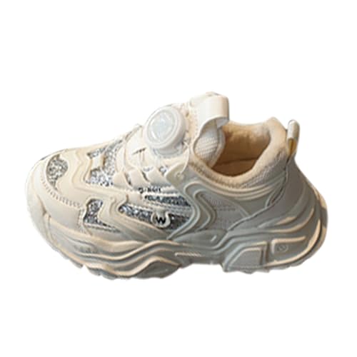 Hallenschuhe Mädchen Turnschuhe Kinder Modische Mit Sohle Laufschuhe Trainingsschuhe Atmungsaktive Outdoor Kinderschuhe Mesh rutschfest Sportschuhe Leicht Freizeitsportschuhe Beige 33 von Luadnysin