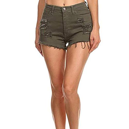 Kurze Hose Damen Jeans Damen-Shorts Sommer Denim Hot Pants Bermuda High Waist Hotpants Mit Löchern Boyfriend Destroyed Ripped Zerrissene Freizeithose Jeans Shorts Jeanshose Kurze Hose von Luadnysin