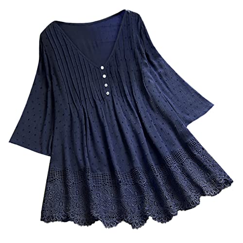 Longshirt Damen Kurzarm Spitze Oversize Tshirt Long Bluse Bluse Elegant 3/4 Arm Weiße Leicht Lose Übergrößen Mode Longbluse Longshirt Oberteile Tops Tunika Hemd Longshirt Damen Kurzarm Spitze Oversize Tshirt Long Bluse Bluse Elegant 3/4 Arm Weiße Leicht Lose Übergrößen Mode Longbluse Longshirt Oberteile Tops Tunika Hemd von Luadnysin