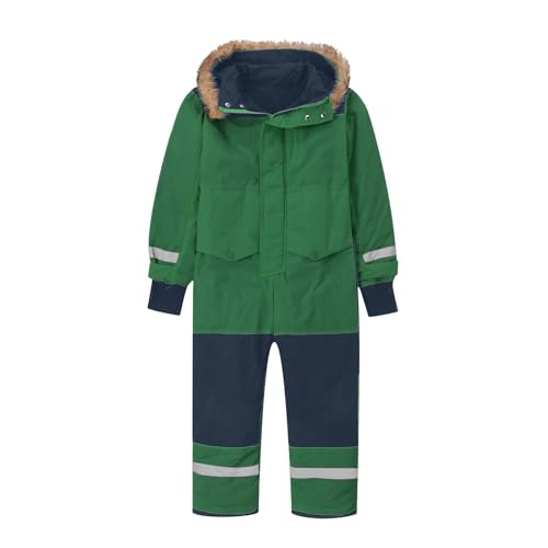 Luadnysin Overall Winter Jungen Mädchen Wasserdicht Unisex Mit Kapuze Schneeanzug Schneeanzüge Winteranzug Schneeoverall Verdickt Warm Outdoor Winteroverall Winterjacke Grün 150 von Luadnysin