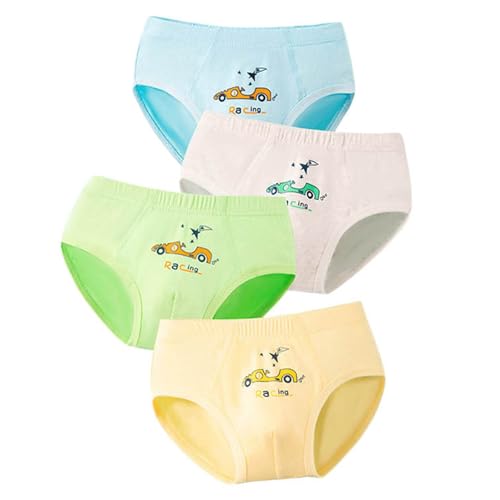 Pantys Mädchen 4er-Pack Unterhosen Bunt Baumwoll Schlüpfer Junge Kurze Panty Panties Jungen Baby Slips Baggy Unterhose Pants Blau L von Luadnysin