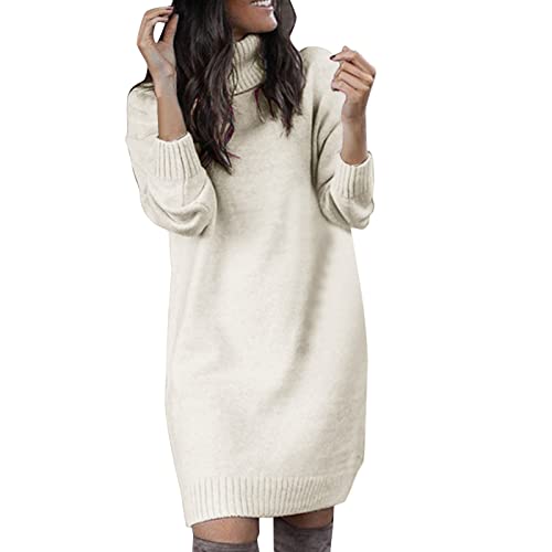 Rollkragenpullover Damen, Sweater Pulloverkleid Lang Lange Rollkragen Sweatkleid Minikleid Geripptes Lässig Longpullover Longpulli Strick Schickes Winterkleider Rollkragenpullover Damen, Sweater Pulloverkleid Lang Lange Rollkragen Sweatkleid Minikleid Geripptes Lässig Longpullover Longpulli Strick Schickes Winterkleider von Luadnysin