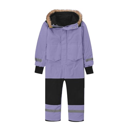 Schneeanzug Jungen Mädchen Unisex Winddicht Mit Kapuze Winteranzug Schneeoverall Baby Schneeanzüge Outdoor Wasserdicht Schneeanzug Babyoverall Lila 120 von Luadnysin