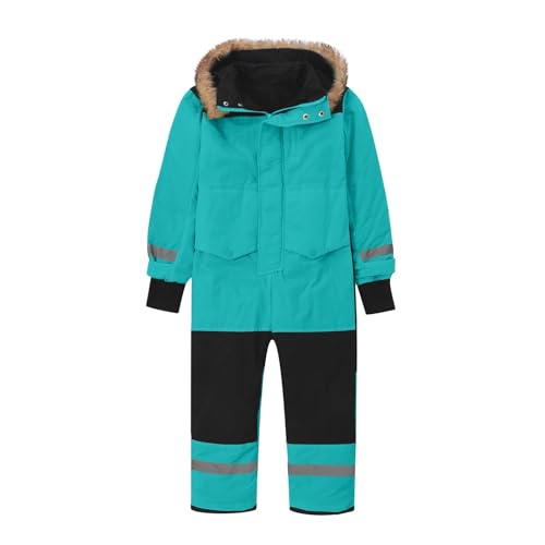 Schneeanzug Jungen Mädchen Verdickt Warm Wasserdicht Unisex Schneeanzüge Overall Baby Schneeoverall Mit Kapuze Outdoor Schneeanzug Babyoverall Himmelblau02 90 von Luadnysin