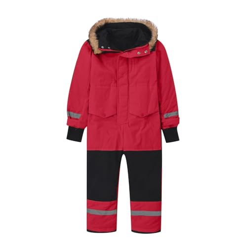 Schneeanzug Jungen Mädchen Winddicht Outdoor Mit Kapuze Winteroverall Winteranzug Schneeanzug Schneeoverall Verdickt Warm Wasserdicht Baby Babyoverall Rot 130 von Luadnysin