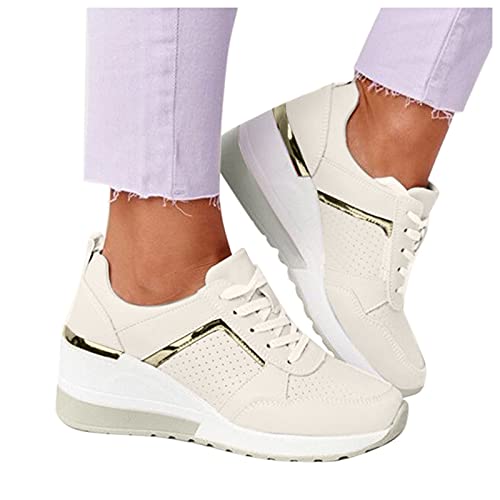 Sneaker Damen Sommer Elegant Laufschuhe Walkingschuhe Weiss Plateau Freizeitschuhe Schwarze Flache Sneaker Sportschuhe Frauen Leichte Slip-On Freizeit Outdoor Turnschuhe Sommerschuhe von Luadnysin