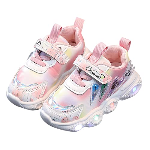 Sportschuhe Mädchen Turnschuhe Kinder Atmungsaktive Mit Sohle Trainingsschuhe rutschfest Atmungsaktiv Kinderschuhe Laufschuhe Dicker Leicht Hallenschuhe Mesh Running Shoes Rosa 28 von Luadnysin