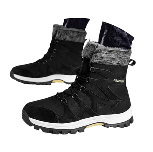 Stiefel Damen rutschfeste Winterstiefel Schnüren Outdoor Wasserdicht Warme Schneestiefel Winterschuhe Wanderschuhe Winter Snow Boots Schwarz 37 von Luadnysin