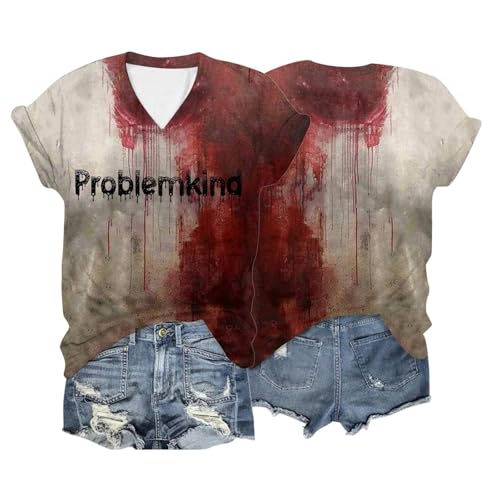 T Shirt Problem Gelöst Blood Drucken T-Shirt 2024 Luftig Tshirt Top Halloween Druck Lustig Tee Sommerbluse Elegant Kurzarm Blusen Oberteil Bloody Shirts Kostüm Braun 4XL T Shirt Problem Gelöst Blood Drucken T-Shirt 2024 Luftig Tshirt Top Halloween Druck Lustig Tee Sommerbluse Elegant Kurzarm Blusen Oberteil Bloody Shirts Kostüm Braun 4XL von Luadnysin