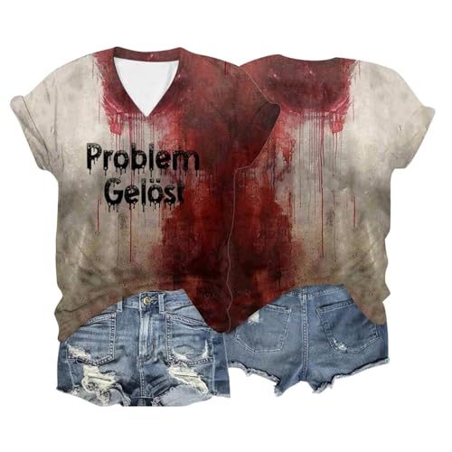 T Shirt Problem Gelöst Blood Drucken T-Shirt 2024 Luftig Tshirt Top Halloween Druck Lustig Tee Sommerbluse Elegant Kurzarm Blusen Oberteil Bloody Shirts Kostüm Khaki S T Shirt Problem Gelöst Blood Drucken T-Shirt 2024 Luftig Tshirt Top Halloween Druck Lustig Tee Sommerbluse Elegant Kurzarm Blusen Oberteil Bloody Shirts Kostüm Khaki S von Luadnysin