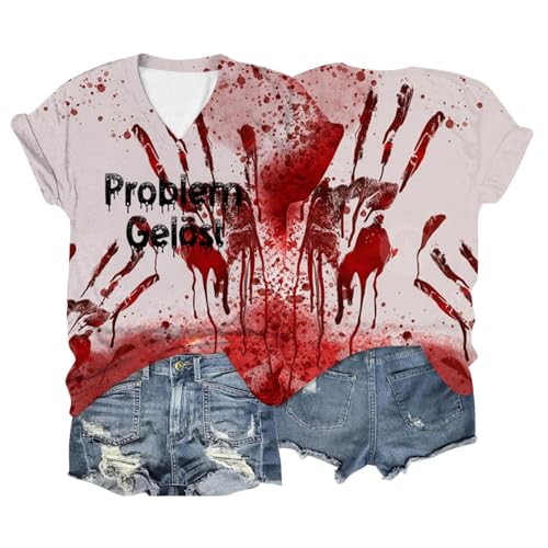 T Shirt Problem Gelöst Blood Drucken T-Shirt 2024 Luftig Tshirt Top Halloween Druck Lustig Tee Sommerbluse Elegant Kurzarm Blusen Oberteil Bloody Shirts Kostüm Ziegelrot M T Shirt Problem Gelöst Blood Drucken T-Shirt 2024 Luftig Tshirt Top Halloween Druck Lustig Tee Sommerbluse Elegant Kurzarm Blusen Oberteil Bloody Shirts Kostüm Ziegelrot M von Luadnysin
