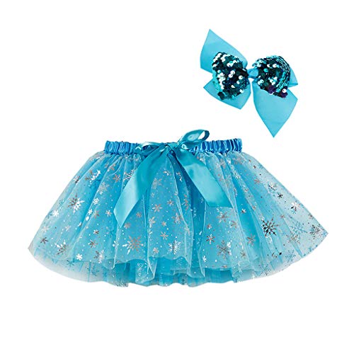 Tüllkleid Für Mädchen Mit Haarschleife Kinder Kostüm Prinzessin Minirock Faschingskostüme Kinder Tüllrock Karneval Für Party Kostüm Blau M von Luadnysin