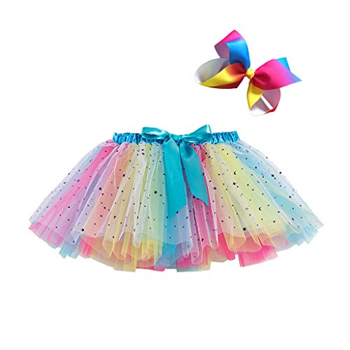 Tüllrock Mädchen Mit Haarschleife Röcke Für Mädchen Tutu Ballettrock Prinzessin Minirock Faschingskostüme Kinder Für Karneval Geburtstag Halloween Party Blau L von Luadnysin