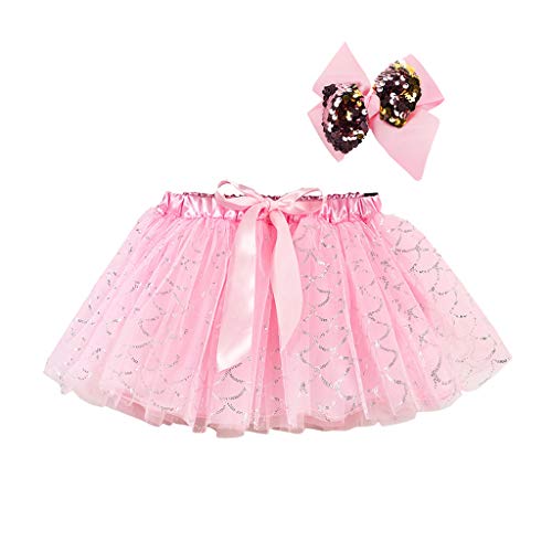 Tütü Kinder Mädchen Mit Haarschleife Kinder Kostüm Tüllrock Karneval Faschingskostüme Kinder Tutu Ballettrock Für Karneval Geburtstag Halloween Party Rosa L von Luadnysin