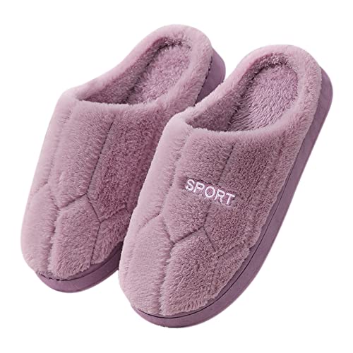 Warme Hausschuhe Damen Herren Hausschuhe Schlappen Filzpantoffeln rutschfeste Plüsch Warm Fluffy House Paare Hüttenschuhe Pantoffeln Damenhausschuhe Lustige Fuzzy Slippers von Luadnysin