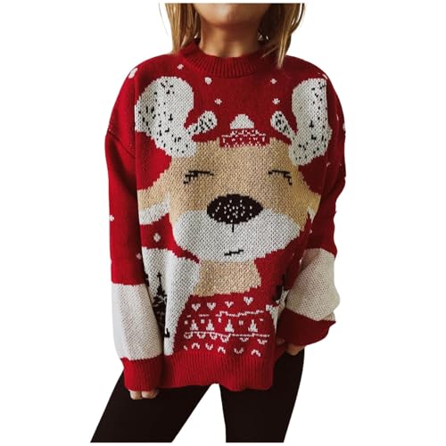 Weihnachtspullover Damen Hässliche Weihnachtspullover Chrismas Ugly Weihnachtspullis Weihnachtspulli Hässlich Pullover Ugly Sweater Lustig Weihnachtspullover Rot M von Luadnysin