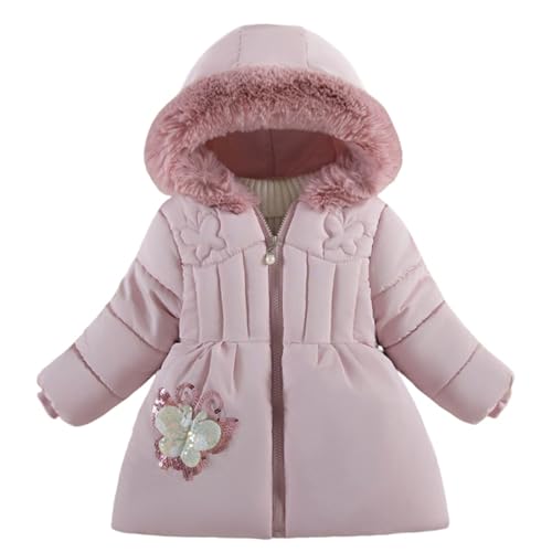 Winterjacke Kinder Mädchen Winter Lange Übergangsjacke Winddicht Jacke Leichte Wintermantel Daunenjacke Winterjacke Mit Kapuze Jacken RD2 80 von Luadnysin