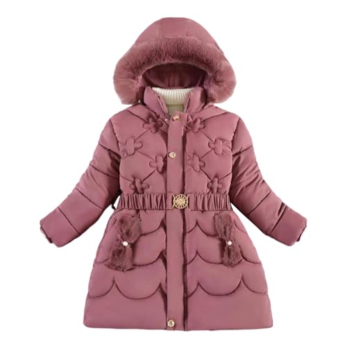 Winterjacke Mädchen Verdickte Winter Winterjacke Leichte Steppjacke Leichte Wintermantel Daunenjacke Kinderjacken Mit Kapuze Jacken Lila 140 von Luadnysin