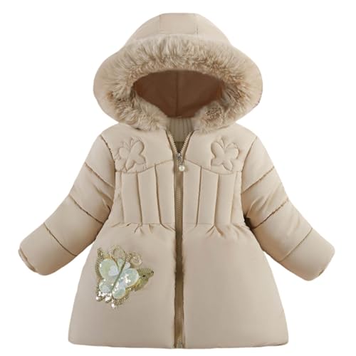 Winterjacke Teenager Mädchen Lange Winter Daunenjacke Winddicht Jacke Verdickte Winterjacke Übergangsjacke Steppjacke Mit Kapuze Jacken Khaki 90 von Luadnysin