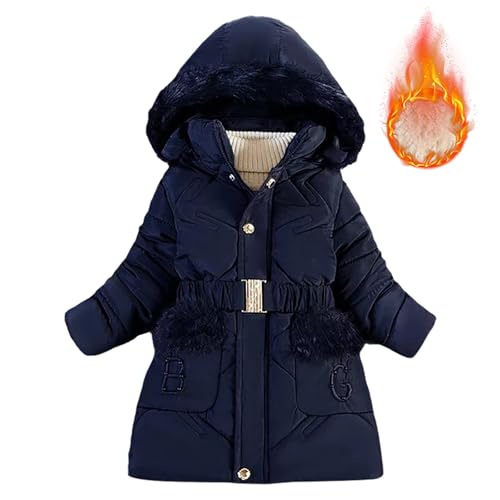 Winterjacke Teenager Mädchen Warme Outdoor Daunenjacke Winddicht Jacke Leichte Kinderjacken Übergangsjacke Steppjacke Mit Kapuze Jacken Marine 110 von Luadnysin