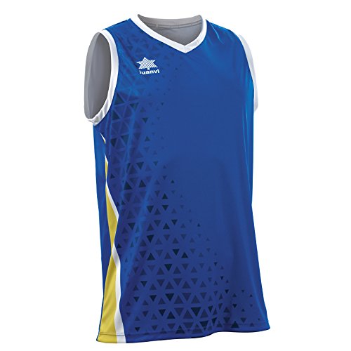 Luanvi Herren Basket Cardiff Basketball-Trikot ohne Ärmel, Blau/Gelb, XS von Luanvi