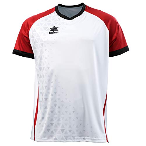 Luanvi Cardiff Shirt, Unisex Kinder, 11482_0002XXXS, Weiß und Rot, XXXS von Luanvi