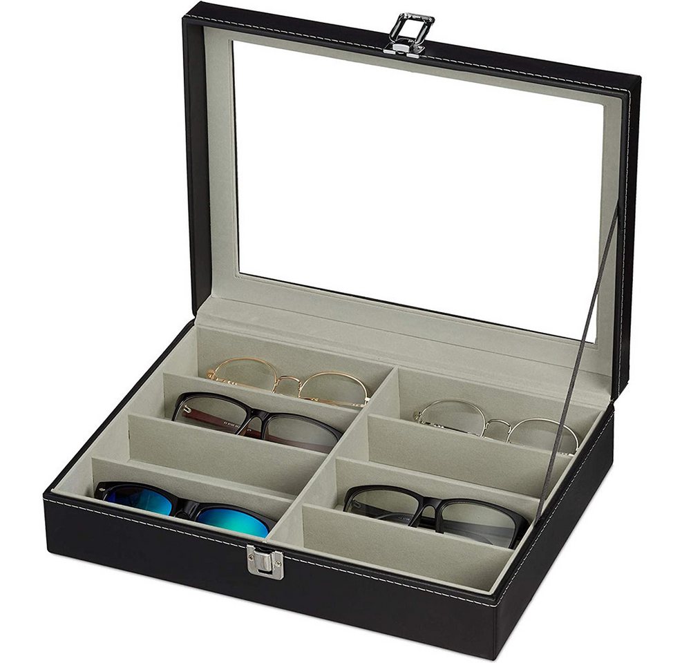Lubgitsr Aufbewahrungsbox Sonnenbrillen Aufbewahrungsbox,8 Brillenaufbewahrung,Schwarz von Lubgitsr