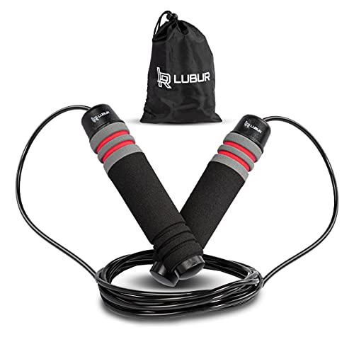Lubur Sport Springseil - Sprungseil mit rutschfestem und ergonomischem Griff - Individuell anpassbare Springschnur - Hochwertiges Hüpfseil aus Stahl inkl. Transportbeutel Lubur Sport Springseil - Sprungseil mit rutschfestem und ergonomischem Griff - Individuell anpassbare Springschnur - Hochwertiges Hüpfseil aus Stahl inkl. Transportbeutel von Lubur