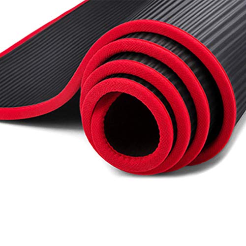 LucaSng 10mm Verdickte rutschfeste Yogamatten Reißfeste NBR Fitness Sportmatten Sportgymnastik Pilates Pads Mit Yoga Mat Tasche Strap (Schwarz) von LucaSng