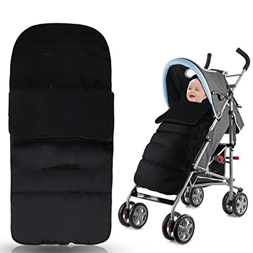 Luchild Fußsack für Kinderwagen Buggy, Fusssack Winter Baby Buggy Weich und Wasserdicht Universal Kinderwagen Babyfußsack mit Reißverschluss Passend für Alle Kinderwagen, 0-3 Jahre alt(Schwarz) von Luchild