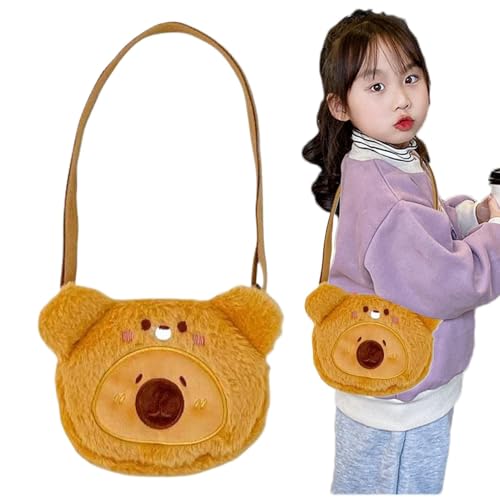 Capybara-Plüschtier-Tasche, Capybara-Plüschtier-Tasche,Cartoon-Tier-Geldbörse - Lustige, verstellbare Plüschtasche, Münzgeldbörse in Tierform für Kinder von Luckxing