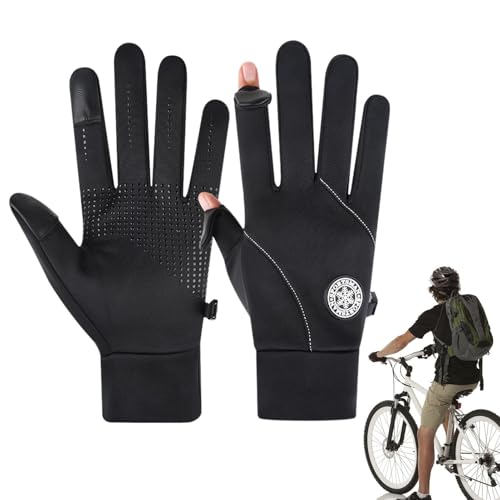 Luckxing Warme Handschuhe für Herren, Winterhandschuhe Touchscreen-Handschuhe - wasserdichte Winddichte Fahrradhandschuhe - rutschfeste Hände bei kaltem Wetter, warme Handschuhe, bequem zum Fahren, von Luckxing