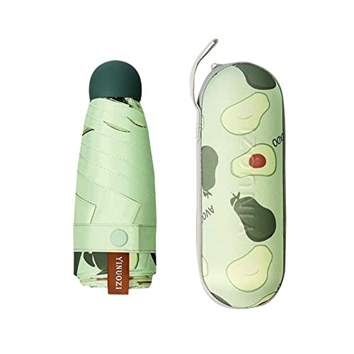 Luckywaqng Automatischer Reise-Regenschirm Kleiner zusammenklappbarer kompakter Reiseschirm für Regen Leichter Kleiner tragbarer Regenschirm Kleiner Sonnen- und Regentaschenschirm (A, One Size) von Luckywaqng