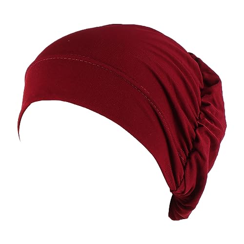 Luckywaqng Damen Baumwoll-Turban-, Chemo-Hüte, Stirnband, muslimischer Turban-Schal, weicher, lässiger Haarbezug Squash Schläger Band (B, One Size) von Luckywaqng