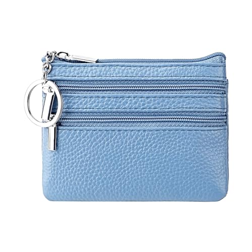 Luckywaqng Etui Geldbörsen Kleingeld Reißverschluss Damen Schlüsseletui Taschen Portemonnaie Brieftasche. (Light Blue, One Size) von Luckywaqng