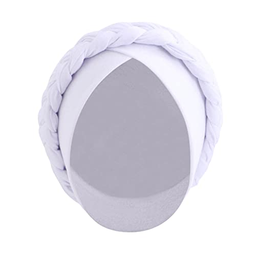 Luckywaqng Frauen Kopftuch Hut Mütze Haar Schal Turban Kopftuch Turban Hüte Kopfbedeckung Helme Kopfbedeckungen (White, One Size) von Luckywaqng