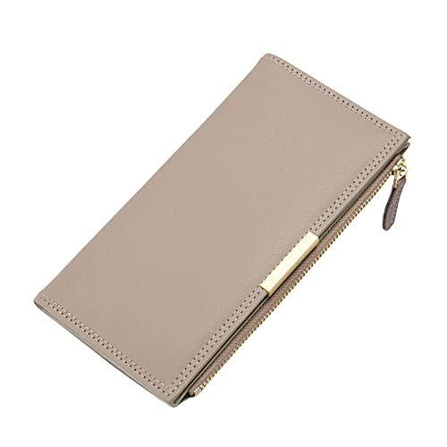 Luckywaqng Frauen-Mappen-Art- und Weiseneue Muster-Mappen-einfache Normallack-Lange Multi Karten-vielseitige Handtasche Geldbörsen Männer Klammer (Khaki, One Size) von Luckywaqng