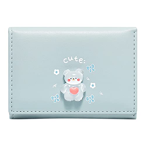 Luckywaqng Hersteller-Karikatur-Kaninchen PrintingShort Karikatur-Frucht-Nette Miniclip-Mädchen-Mappen-Geldbeutel- Handyhülle Note 9 Brieftasche (Blue, One Size) von Luckywaqng