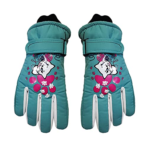 Luckywaqng Kinder-Winter-Skihandschuhe für und Mädchen, Winter, wasserdicht, verdickend, warm, kältebeständig, Outdoor-Skating-Skihandschuhe Fahrradbrille Für Damen (B, A) von Luckywaqng