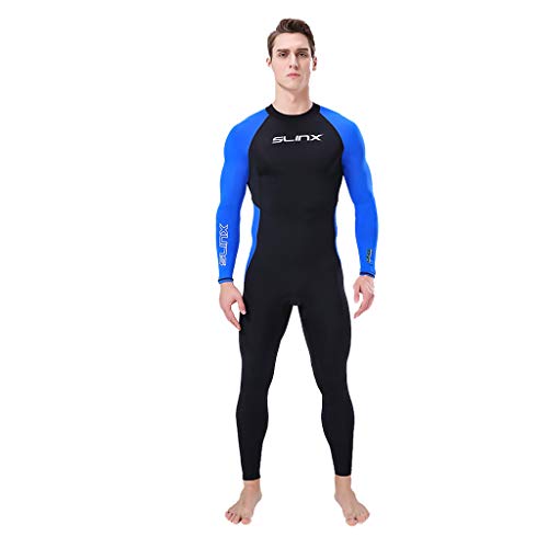 Luckywaqng Wetsuits Tauchen Männer Schnorcheln Super Body-Anzug Stretch Full Surfing Swim Wetanzüge & Surfen Neoprenanzug Kurz (Blue, XL) von Luckywaqng
