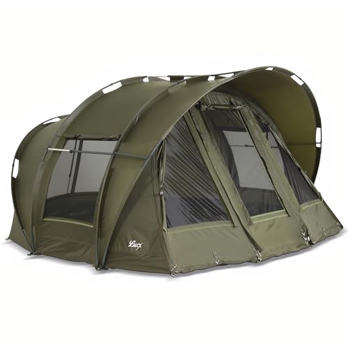 Lucx® Leopard Bivvy Angelzelt 2 bis 3 Personen Karpfenzelt 2 bis 3 Mann Anglerzelt Carp Dome Fishing Tent 10.000mm von Lucx