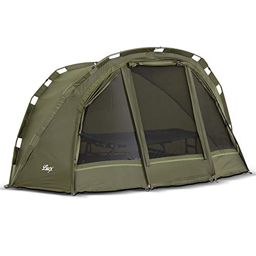 Lucx® Puma Angelzelt 1 Man Bivvy 1 Mann Karpfenzelt Carp Dome Fishing Tent 1 Person Angler Zelt Wassersäule 10.000 mm Campingzelt von Lucx