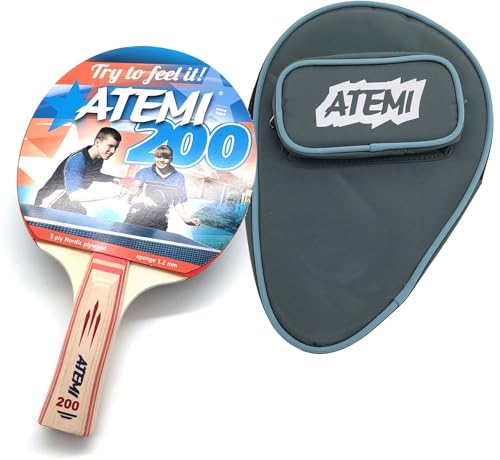 Atemi 200 Tischtennisschläger mit Tasche für Hobby Spieler, hergestellt in der EU von Ludomax