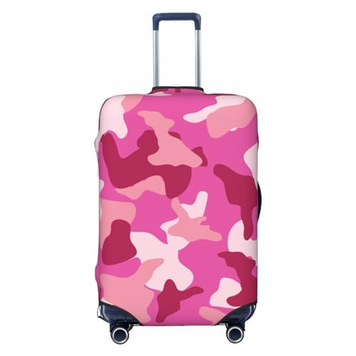 Lukbfall Militärische Tarnung Gepäckkofferbezüge, elastisch, waschbar, Rosa, Tarnmuster, Gepäckschutz, Reisekoffer-Schutzhülle für Kinder und Erwachsene, Schwarz, S (Fit 18-21 Inch Luggage) von Lukbfall