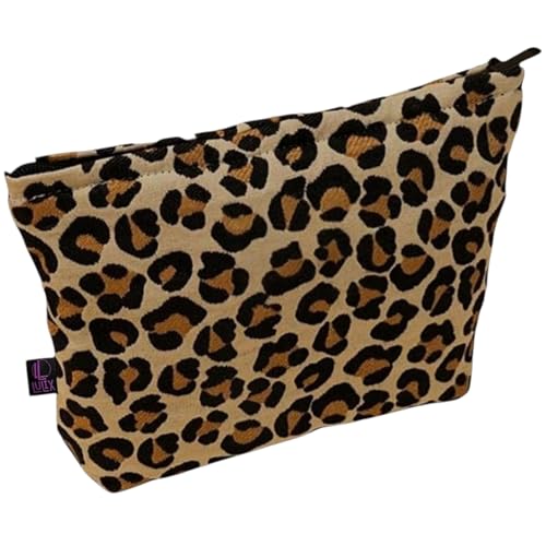 Make-up-Tasche, Reise-Kosmetiktasche, tragbar für Reisen, Handtaschen, Make-up-Organizer für Damen, Leopard Braun, Modisch und lässig Make-up-Tasche, Reise-Kosmetiktasche, tragbar für Reisen, Handtaschen, Make-up-Organizer für Damen, Leopard Braun, Modisch und lässig von Lulix