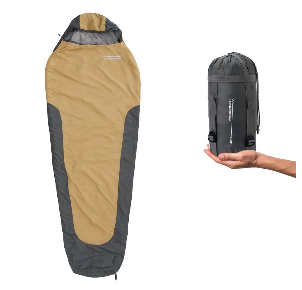 Lumaland Mumienschlafsack Where Tomorrow Camping Schlafsack Small & Light, mit Tasche - 220 x 80 x 50 cm wasserabweisend Konturkapuze Wärmekragen Lumaland Mumienschlafsack Where Tomorrow Camping Schlafsack Small & Light, mit Tasche - 220 x 80 x 50 cm wasserabweisend Konturkapuze Wärmekragen von Lumaland