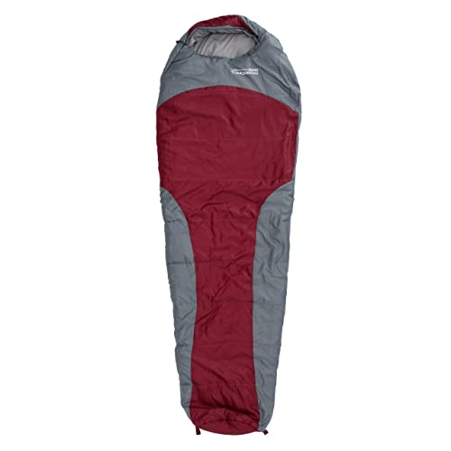 Lumaland Where Tomorrow Schlafsack Mumienschlafsack 230 x 80 cm - inkl. Packsack - 50 x 25 cm gepackt -für Outdoor Camping, Wandern, Backpacking - Weinrot von Lumaland